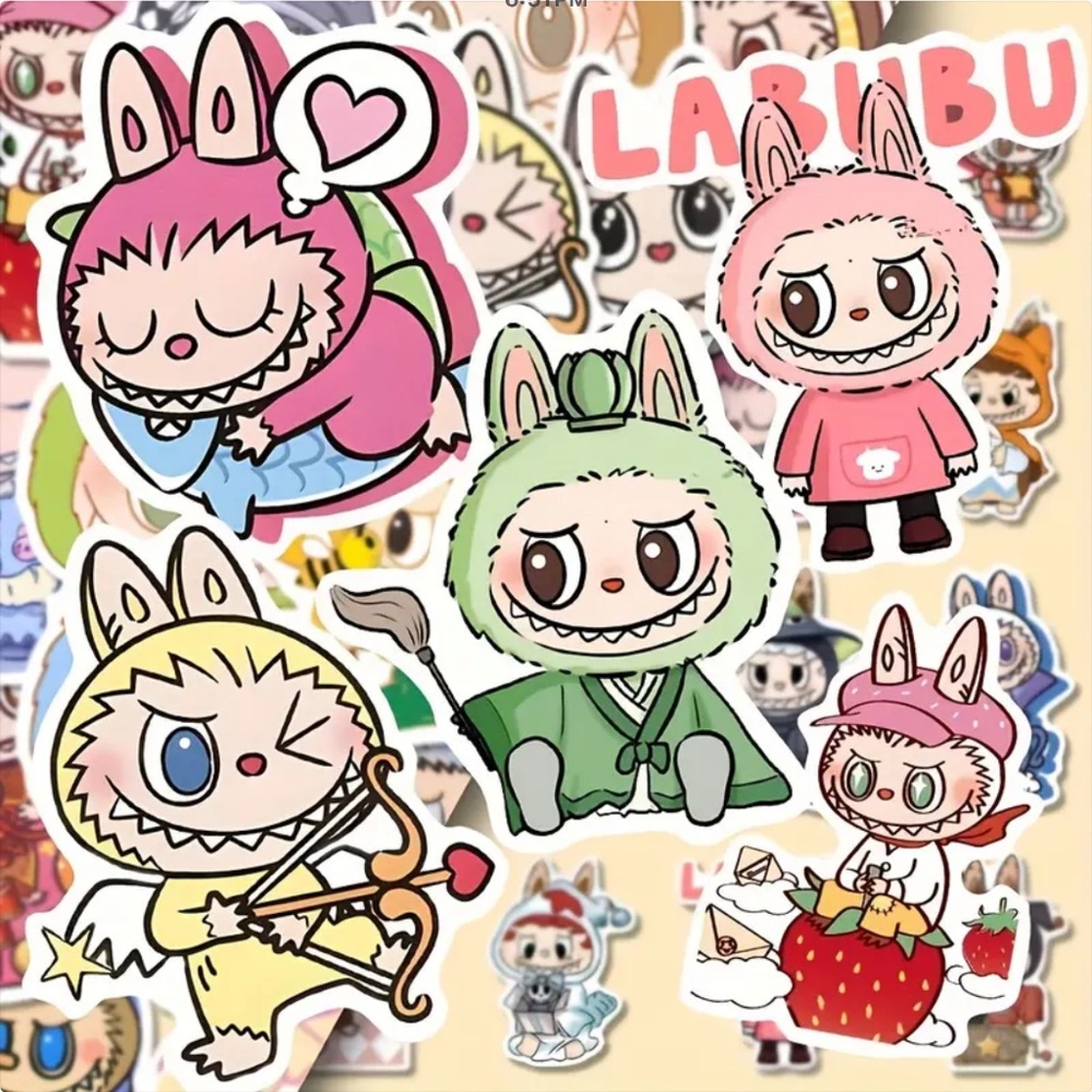 Labubu Monster Character Vinyl Waterproof Stickers (20‎ Piece) SO SO CUTE!!!